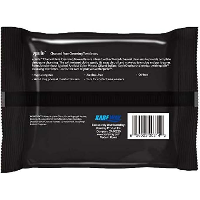 Epielle CHARCOAL PORE CLENASING TOWELETTES 30CT (6 PACK) - Image 3
